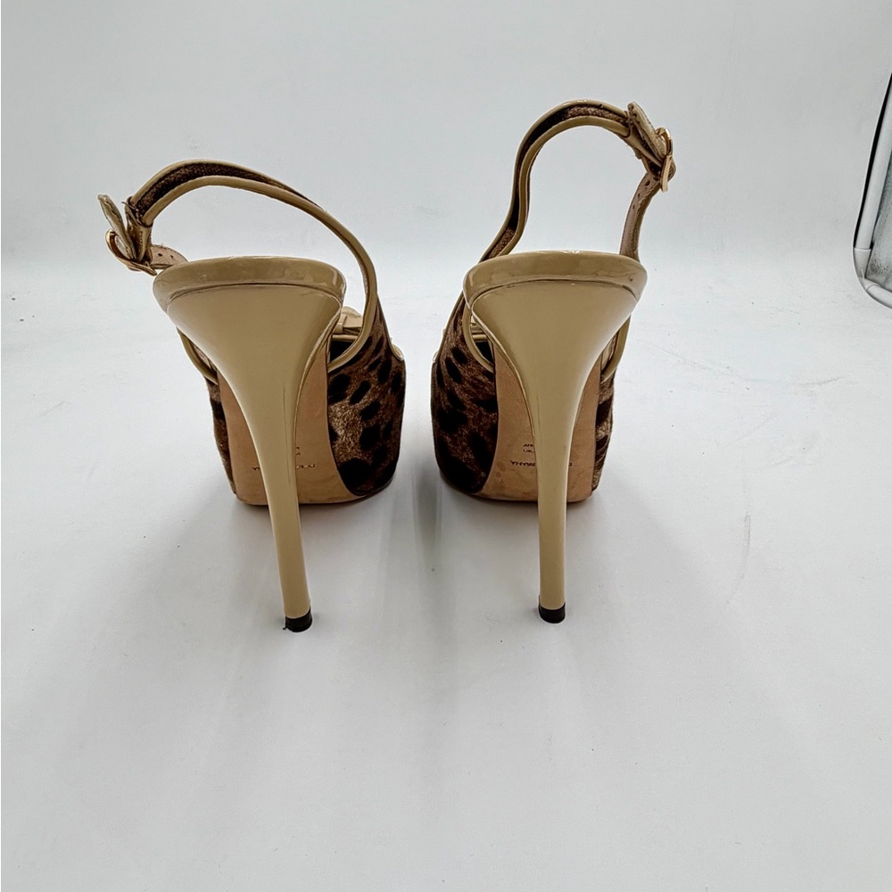 DOLCE & GABBANA Rare Vintage Leopard Slingback Platform Heels Style # 15228 - Picture 11 of 16